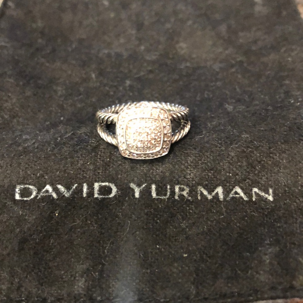 David Yurman Petite Albion ring with pave diamonds